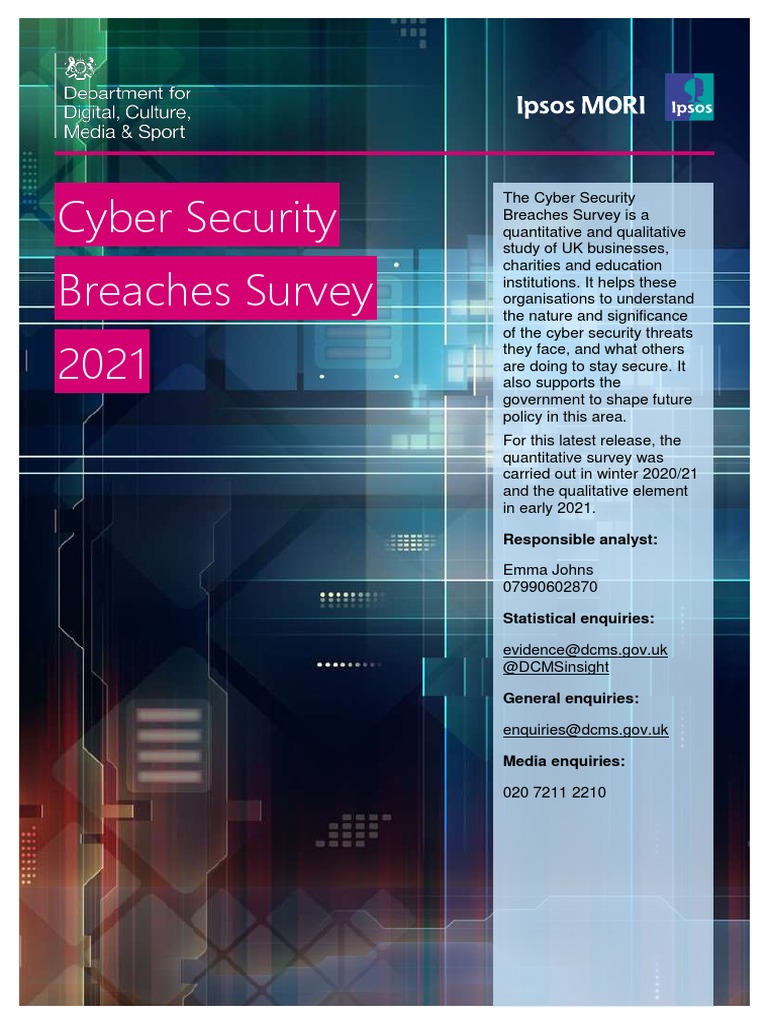 Cyber Security Breaches Survey 2021 Statistical Release PDF