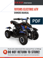 Rosso Motors Electric Atv: Do Not Return To Store!