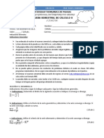 Examen semestral de Cálculo II de la UTP con problemas de series, límites, integrales y volumen