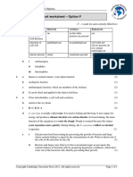 Answers For Support Worksheet - Option F: 1 A Feature Bacteria Archaea Eukaryota