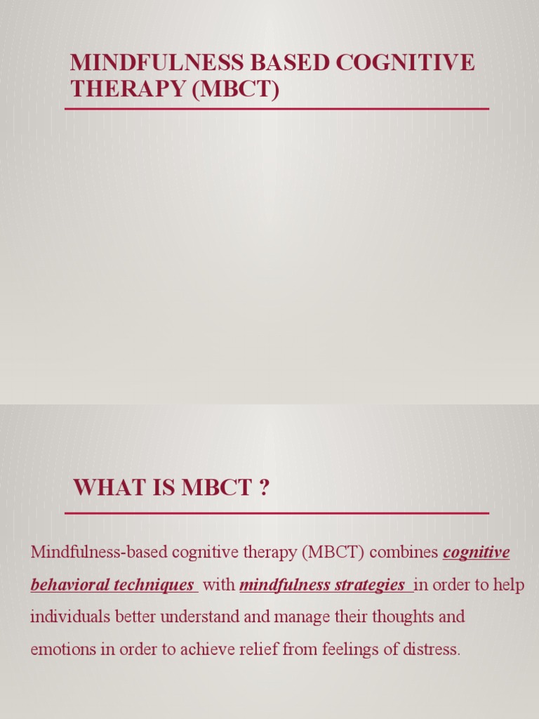 Mindfulness-Based Cognitive Therapy Overview | PDF | Mindfulness ...