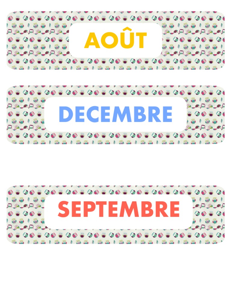 Mois De L Annee Pdf