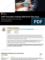 SAP Innovation Awards 2020 Entry Pitch Deck: Audi Hungaria Zrt. Building The Production Line of The Future