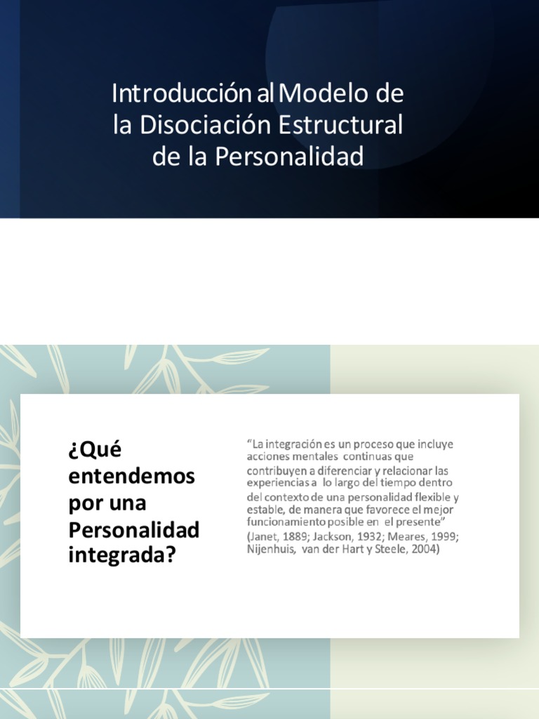 05 - Modelo Estructural Disociacion | PDF | Trauma psicólogico | Disociación  (psicología)