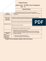 Topics Deleted in Business Studies CBSE Term 01 and 02-2