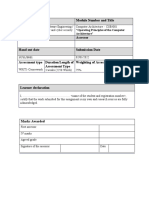 Qualification Module Number and Title: "Operating Principles of The Computer Architecture"