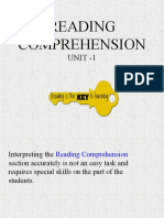 Reading Comprehension: Unit - 1