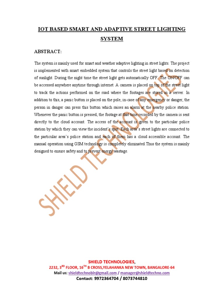 Iot Based Smart and Adaptive Street Lighting System Circuit Diagram