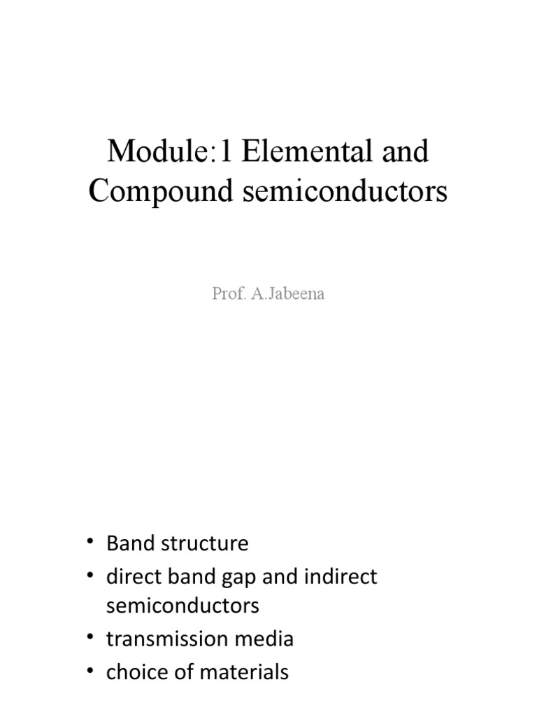 Elemental & Compound Semiconductors | PDF | Light | Electromagnetic ...