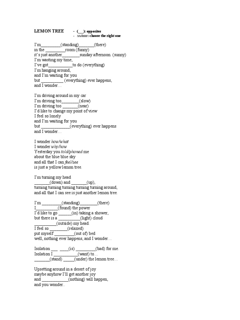 Lemon Tree | PDF