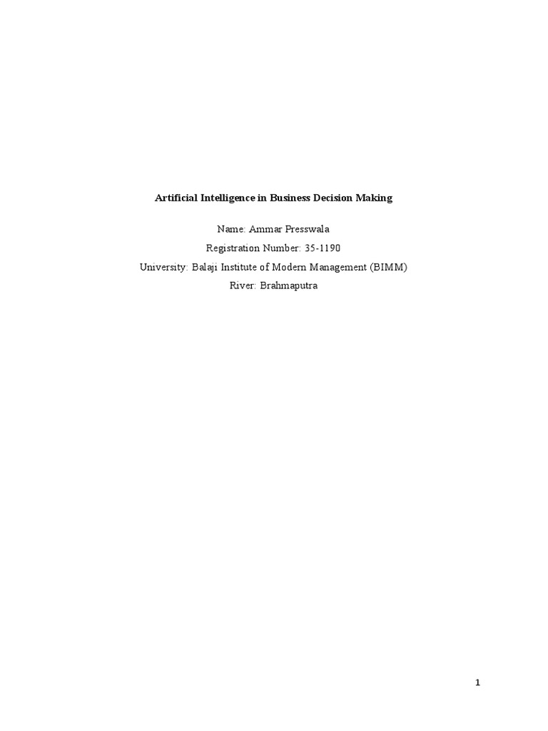AI's Impact on Business Decision Making | PDF | Artificial Intelligence ...