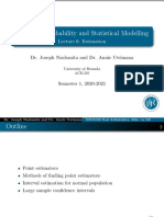 DSC6132: Probability and Statistical Modelling: Lecture 6: Estimation