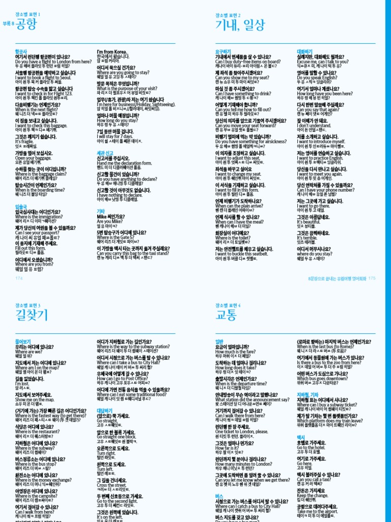 해외여행영어회화 핵심250문장 (8문장으로 끝내는 유럽여행 영어회화 부록) | PDF