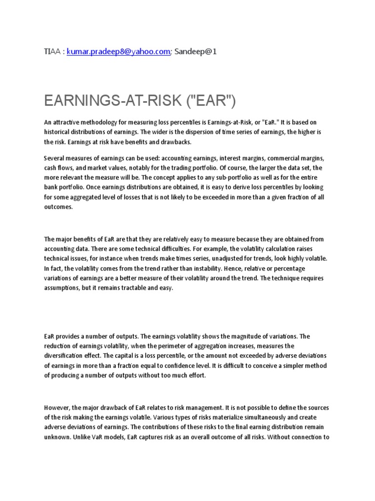 Earnings-At-Risk (