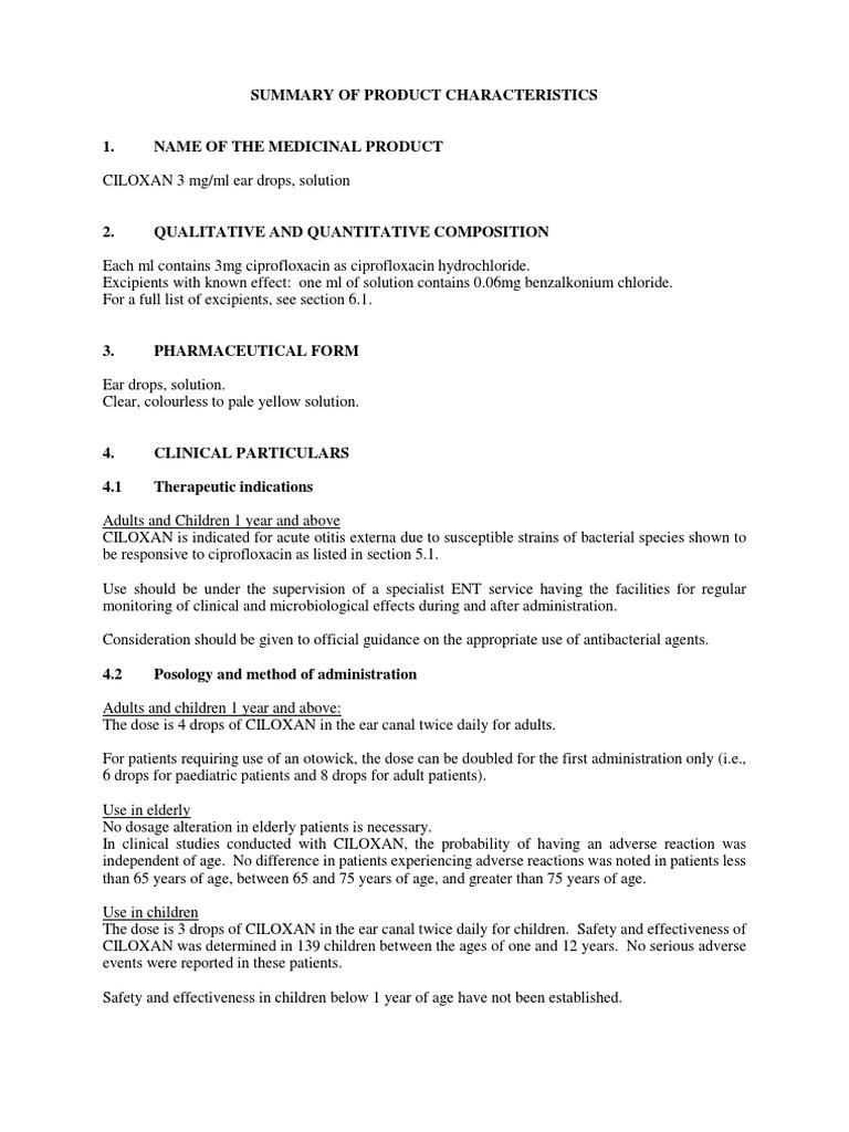 Ciloxan Ear Drops Solution REG SPC PF200134 September 2020 Clean PDF