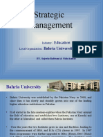 Strategic Management:: Education: Bahria University Islamabad