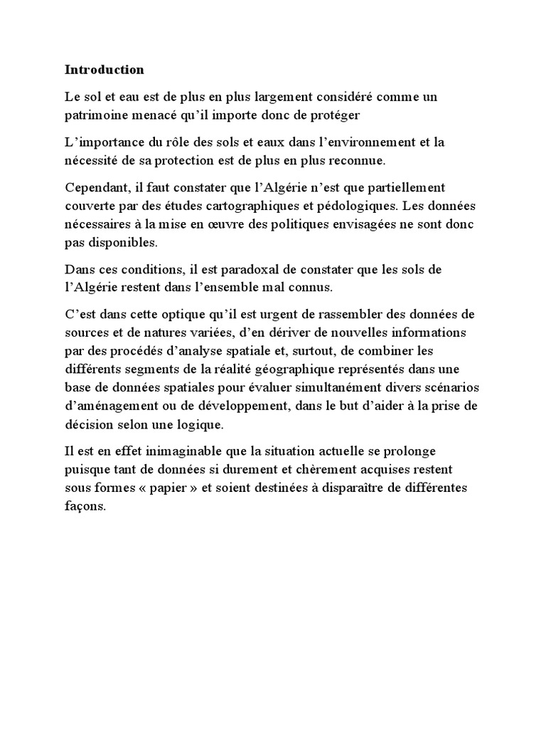 Protection des sols et eaux en Algérie | PDF | Sol (pédologie) | Sahara