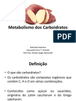 Aula 2 Nutrição Esportiva - Metabolismo dos Carboidratos