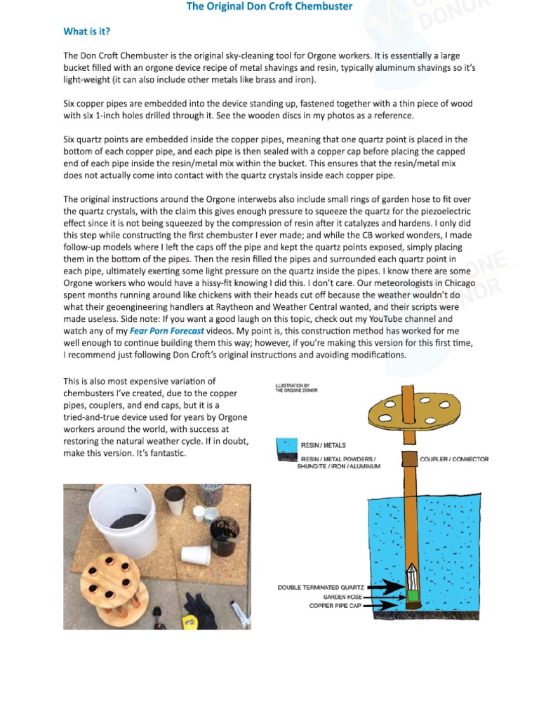 Chembuster Instructions Don Croft Style The Orgone Donor | PDF