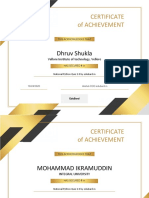 Certificate of Achievement: Dhruv Shukla