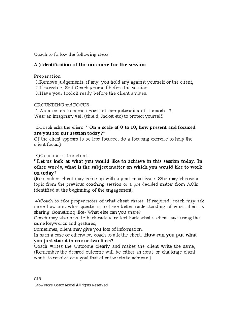 Effective Coaching Session Framework | PDF | Career & Growth | Business