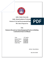 Addis Ababa University Addis Ababa Institute of Technology School of Civil and Environmental Engineering Bsc. Thesis Proposal On