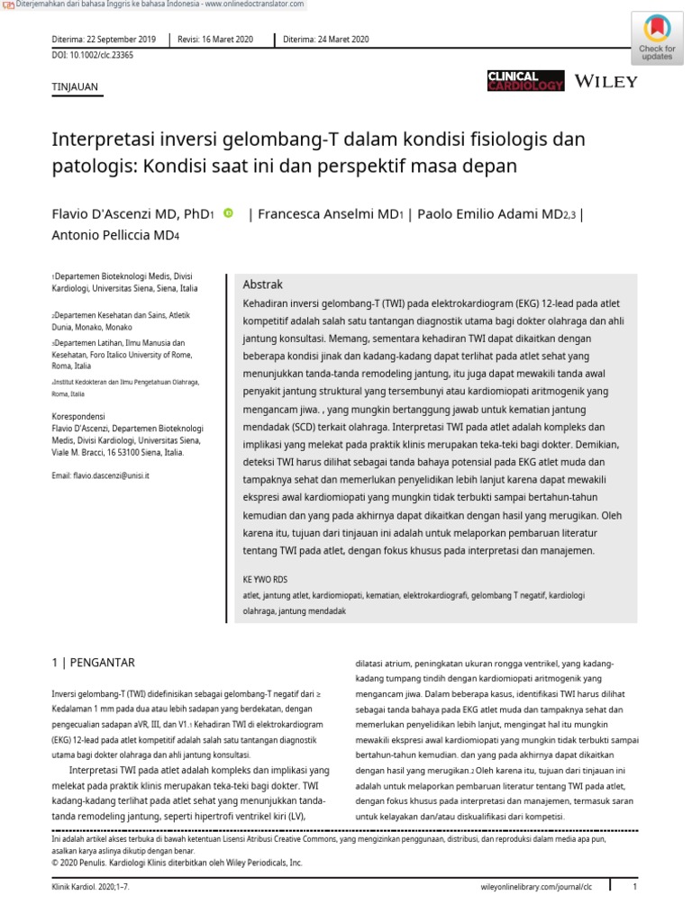 Interpretasi Inversi Gelombang-T Dalam Kondisi Fisiologis Dan Patologis ...