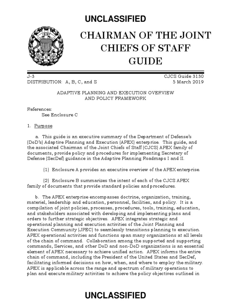 Chairman of The Joint Chiefs of Staff Guide Unclassified PDF Joint Chiefs Of Staff