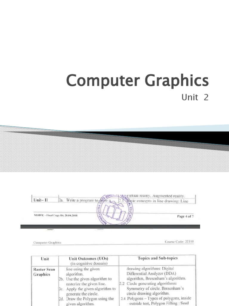 Computer Graphics: Unit 2 | PDF | Computer Graphics | Algorithms