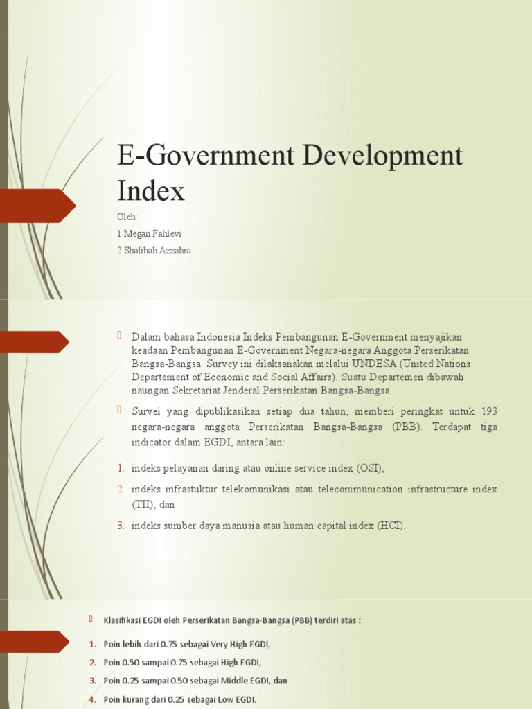 EGovernment Development Index PDF