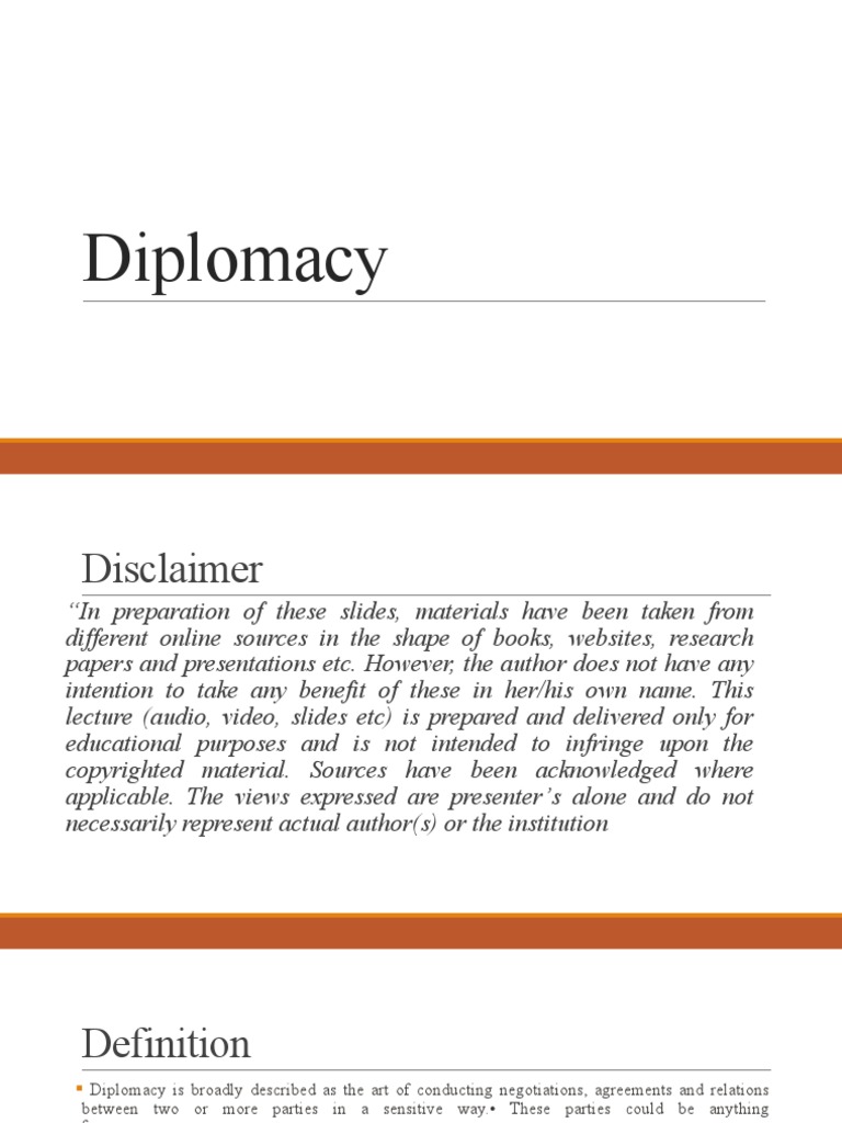 1 Diplomacy Definition PDF Diplomacy International Relations