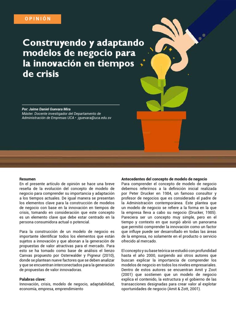 Modelos de negocio innovadores en crisis | PDF | Modelo de negocio ...