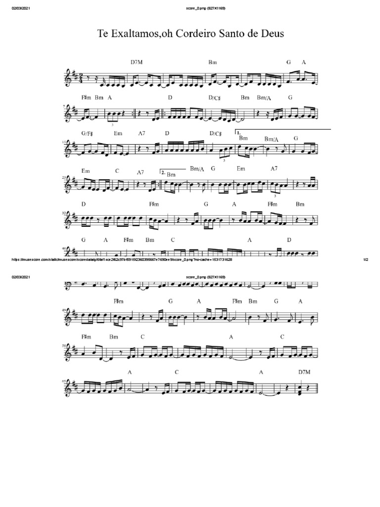 Te Exaltamos, Oh Cordeiro Santode Deus | PDF | Teaching Methods & Materials