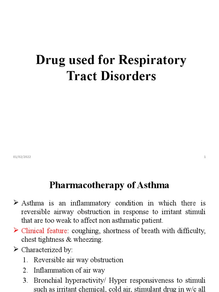 Pharmacological Management of Asthma An Overview of Bronchodilators