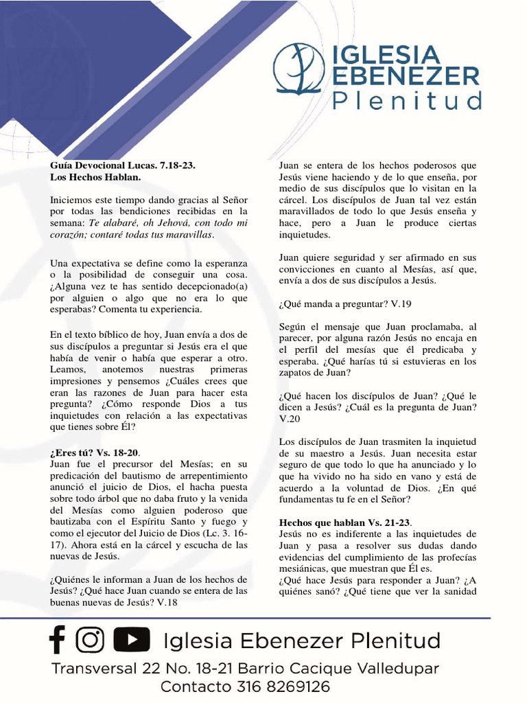 estudio biblico de lucas 7 18 35