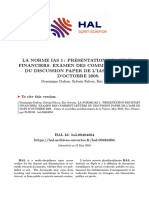 La Norme Ias 1: Presentation Des Etats Financiers. Examen Des Comment Letters Du Discussion Paper de L'Iasb en Date D'OCTOBRE 2008