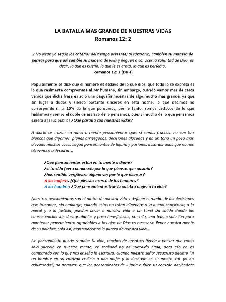 Cambia tu mente, cambia tu vida | PDF | Mente | Pecado