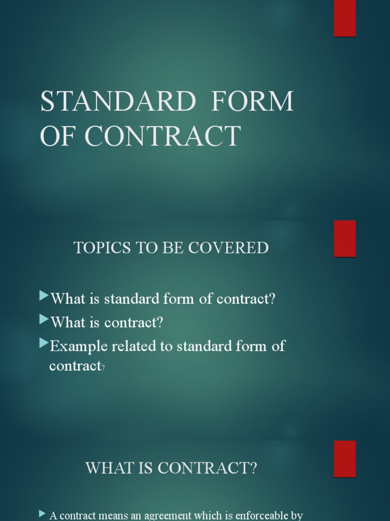 Standard Form of Contract PDF
