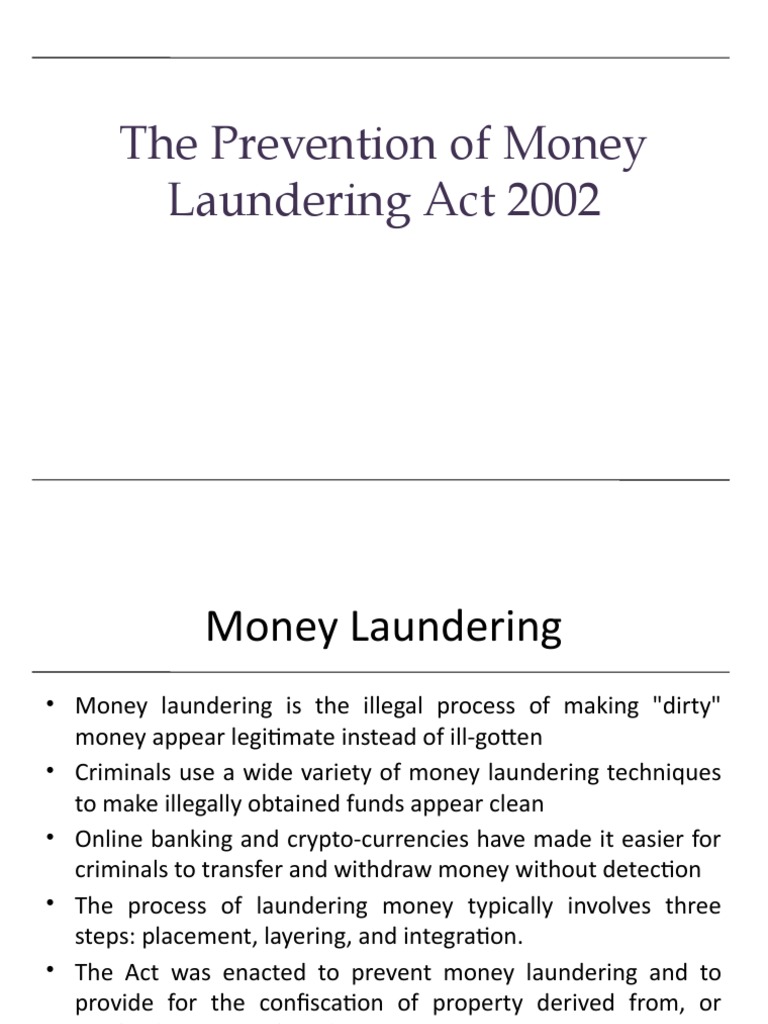 Overview of Money Laundering Act 2002 | PDF | Financial Transaction ...