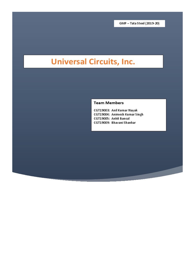 Universal Circuits, Inc. PDF Hedge (Finance) Exchange Rate