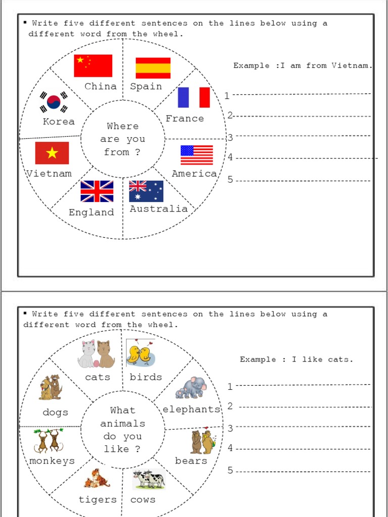 Sentence Writing Practice for Kids | PDF