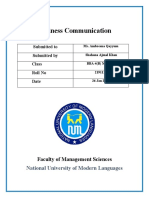 Business Communication: Submitted To Submitted by Class Roll No Date