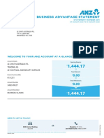 Business Advantage Statement: Welcome To Your Anz Account at A Glance