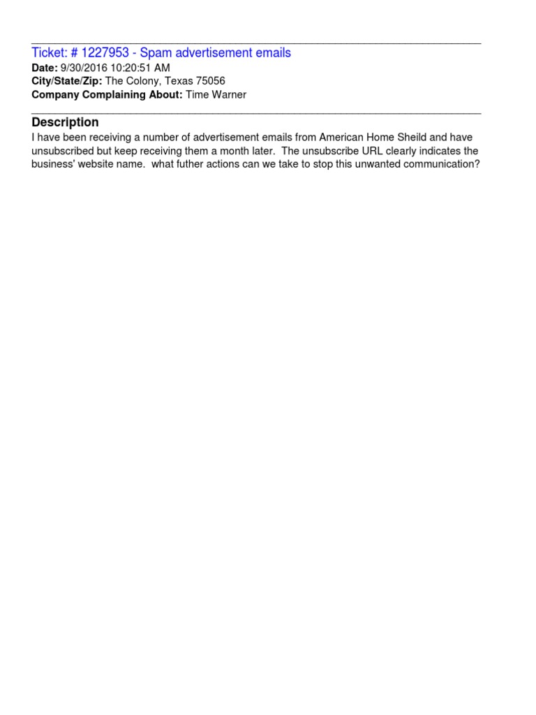 Foia Consumer Complaints 09142017 565 577 Privacy 2 | PDF | Spamming |  Email Spam