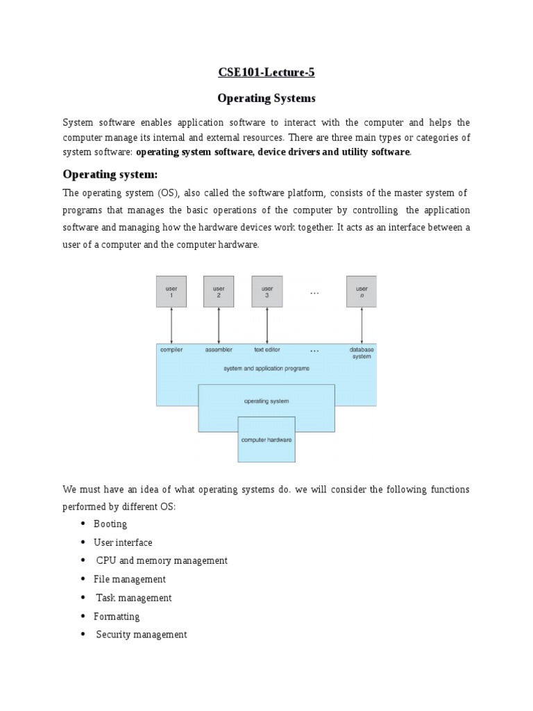 Operating System:: CSE101-Lecture-5 Operating Systems | PDF | Linux ...