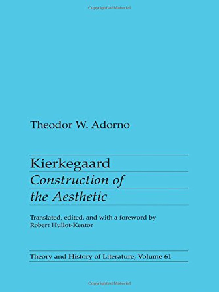 Adorno Kierkegaard PDF Theodor W. Adorno Søren Kierkegaard