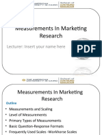 Measurements in Marketing Research: Lecturer: Insert Your Name Here