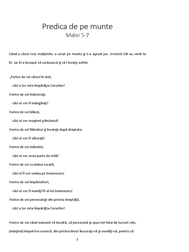 Predica de Pe Munte - Text | PDF