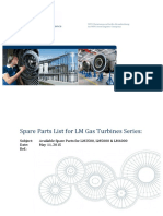 Spare Parts List For LM Gas Turbines Series