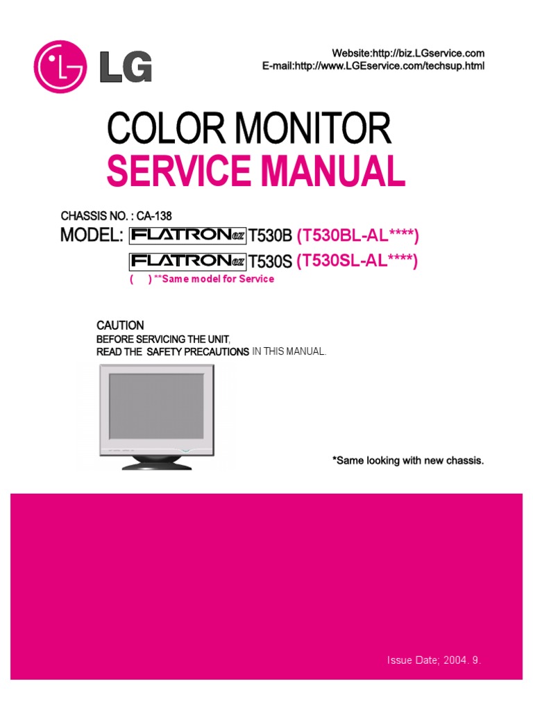 Lg Flatron W1943sb Lcd Monitor Service Manual